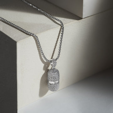 Iced out Capsule Pendant with 22" jared chain