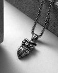 Silver Owl pendant with jared chain