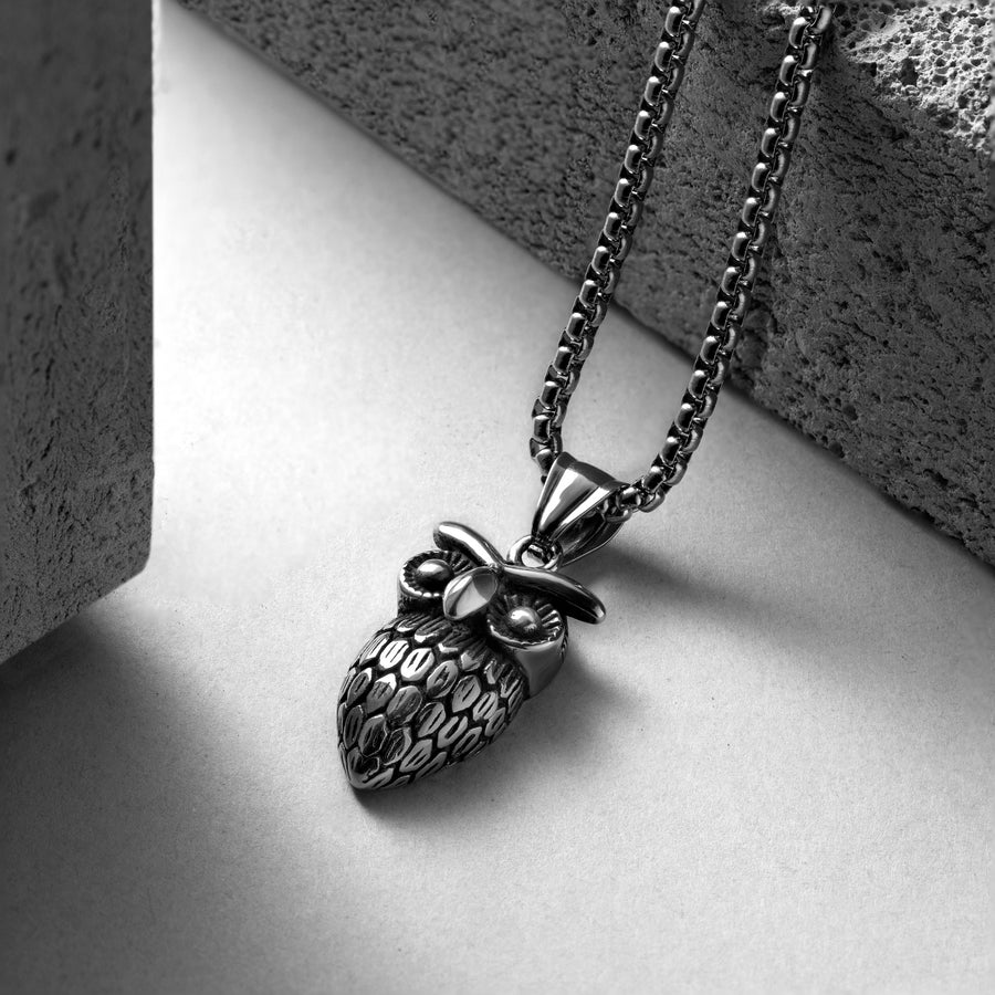 Silver Owl pendant with jared chain