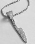 Iced Out Knife Pendant with 22" chain