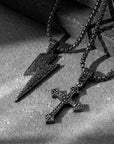 Black Mamba Iced Out Cross Pendant with 22" chain