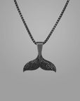 Black Mamba iced out whale tale Pendant with 22" chain