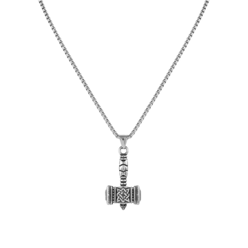 Silver Hammer pendant with jared chain