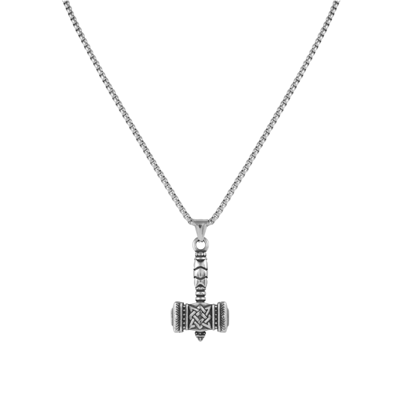 Silver Hammer pendant with jared chain