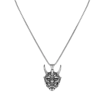 Silver Devil pendant with jared chain