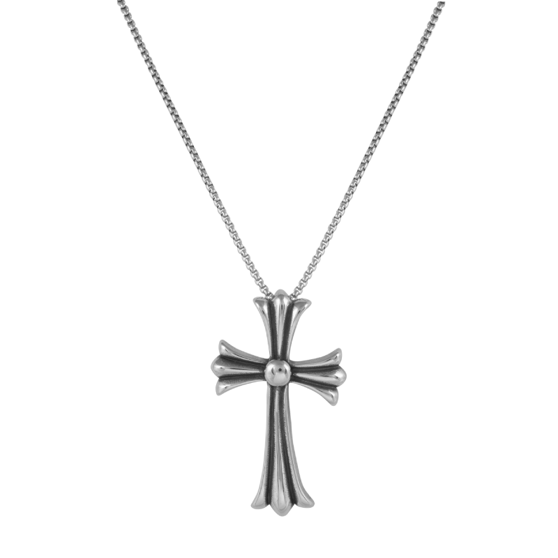 Silver Big Cross pendant with jared chain – HOUSE OF BLACK MAMBA