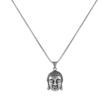 Silver Buddha pendant with jared chain