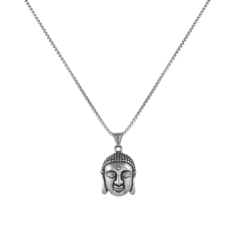 Silver Buddha pendant with jared chain