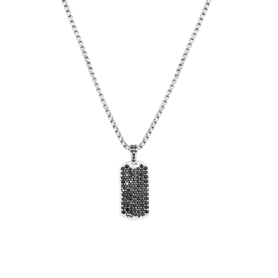 Iced Out Dog tag Pendant with 22" chain