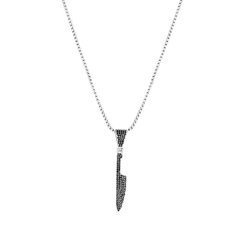 Iced Out Knife Pendant with 22" chain