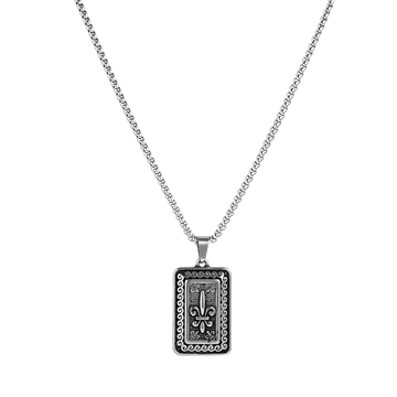 Fleur dogtag pendant with jared chain