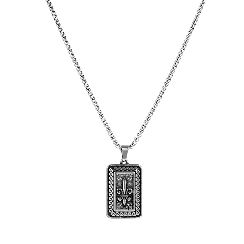 Fleur dogtag pendant with jared chain