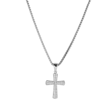 Iced Out Cross Pendant with 22" chain