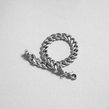 Miami bracelet for men rhodium color plated 